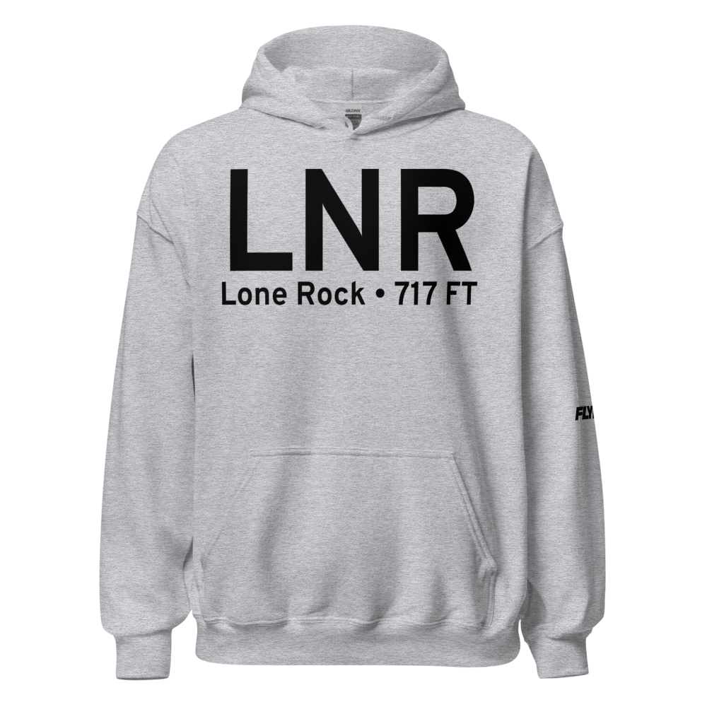 Lone Rock (KLNR) Airport Hoodie Sweatshirt 