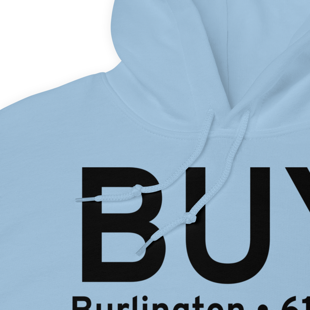 Burlington (KBUY) Airport Hoodie Sweatshirt 