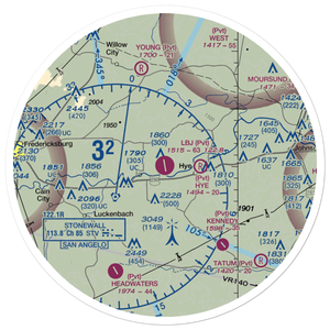 LBJ Ranch Airport (JCY) VFR Sectional Sticker (30 mile)