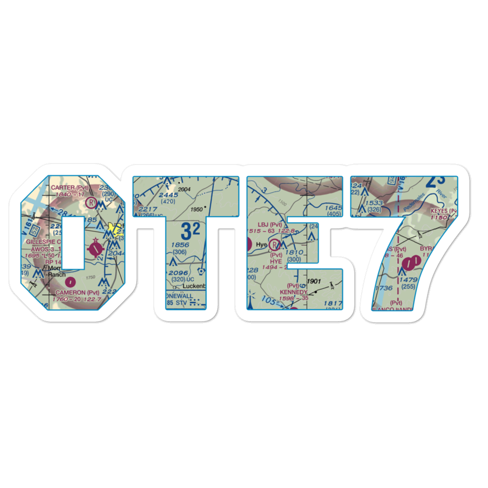 LBJ Ranch Airport (JCY) VFR Sectional Sticker 