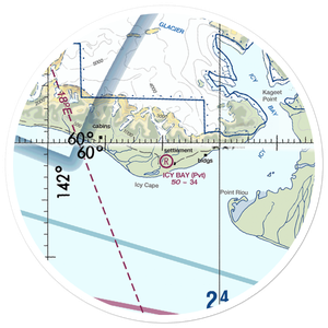 Icy Bay Airport (ICY) VFR Sectional Sticker (30 mile)