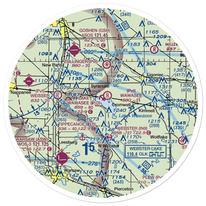 Lake Wawasee Seaplane Base (01D) VFR Sectional Sticker (30 mile)