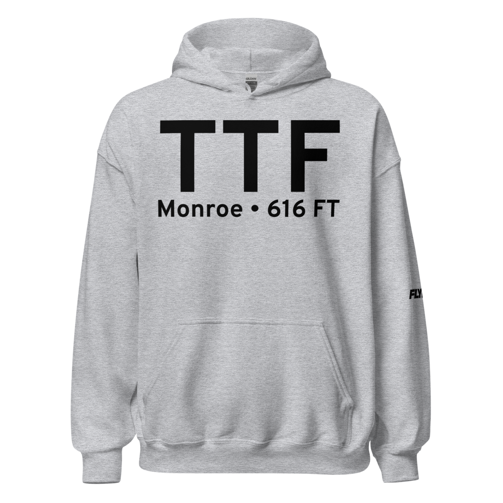 Monroe (KTTF) Airport Hoodie Sweatshirt 