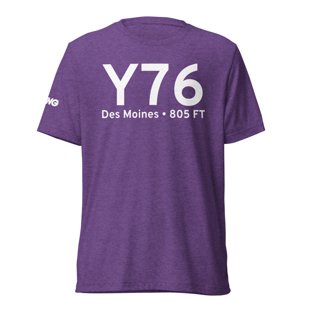 Des Moines (Y76) Airport Tri-blend T-Shirt 