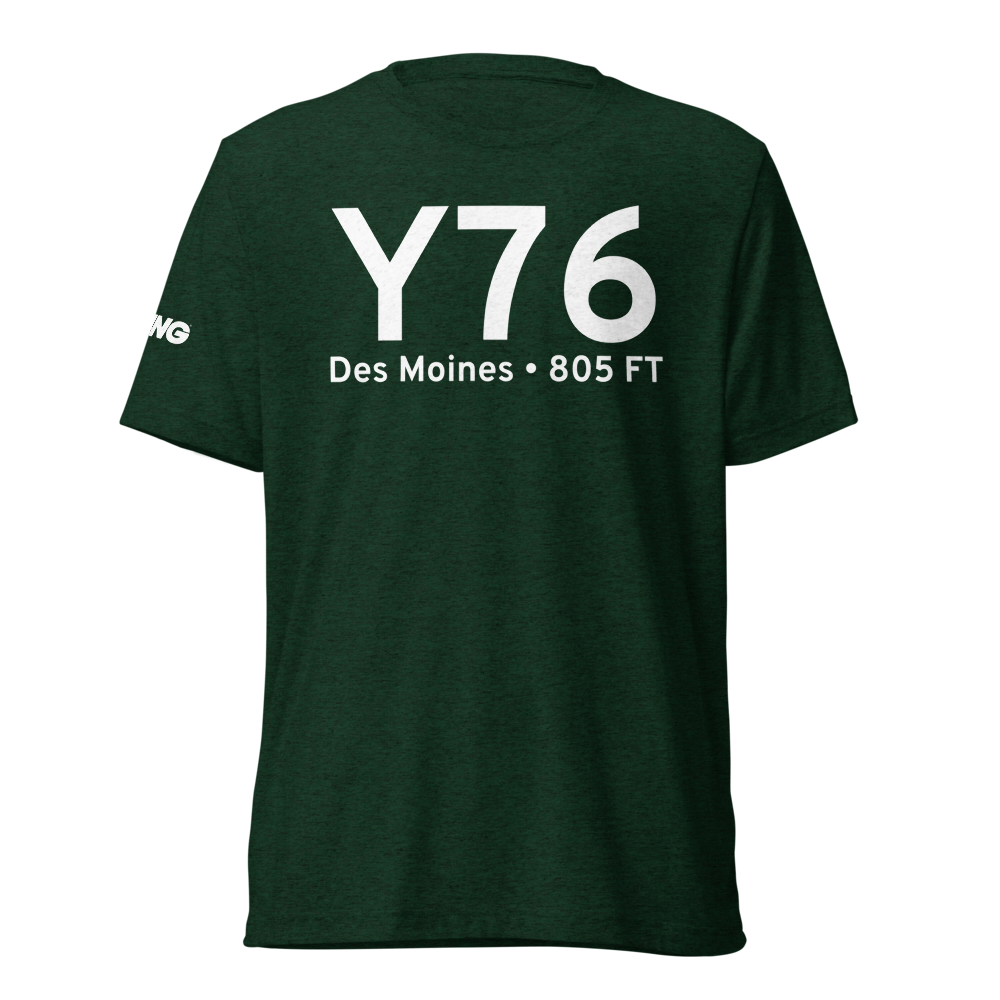 Des Moines (Y76) Airport Tri-blend T-Shirt 