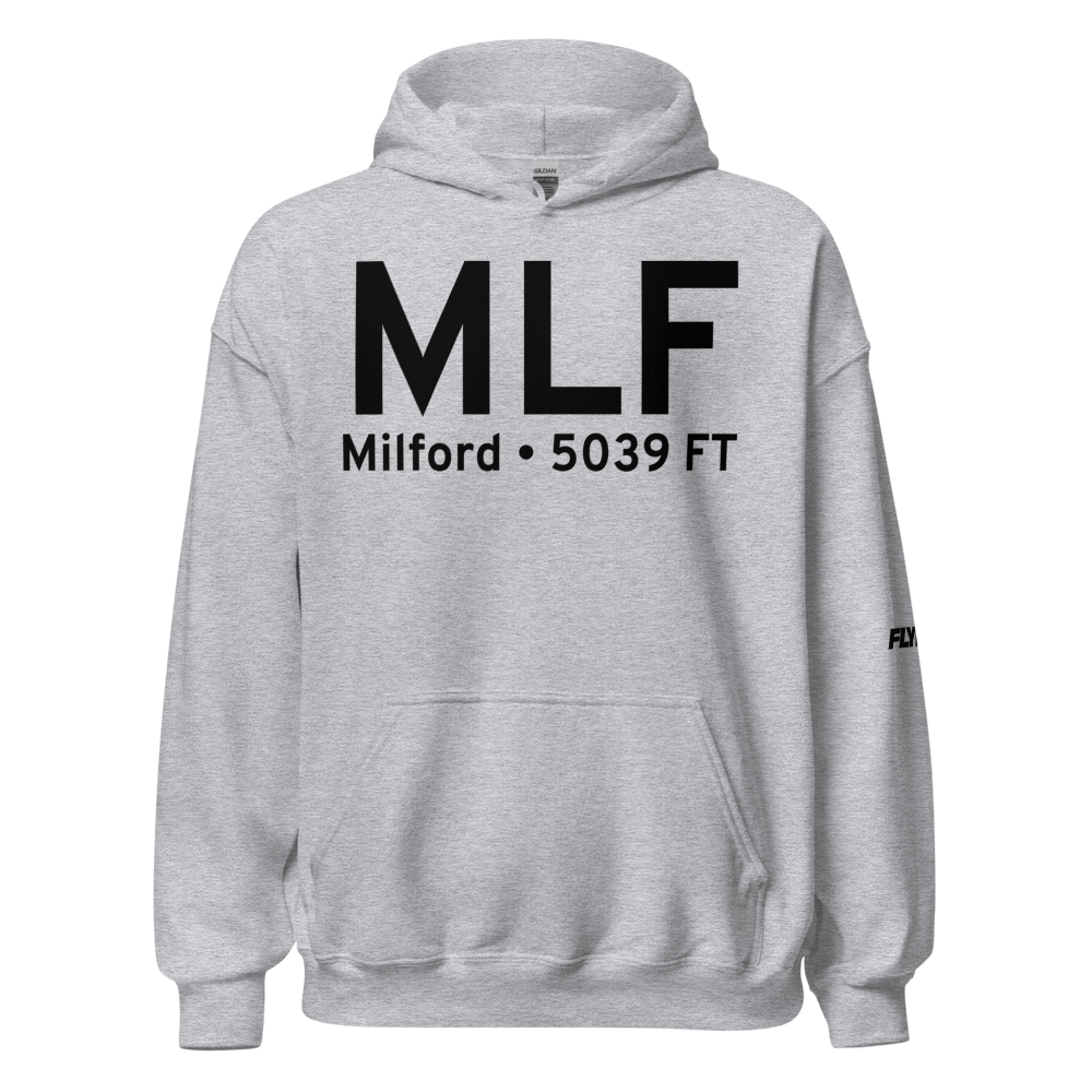 Milford (KMLF) Airport Hoodie Sweatshirt 