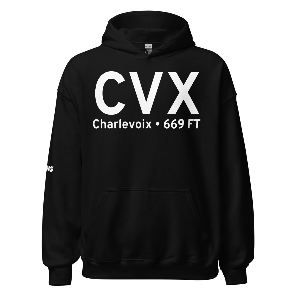Charlevoix (KCVX) Airport Hoodie Sweatshirt 