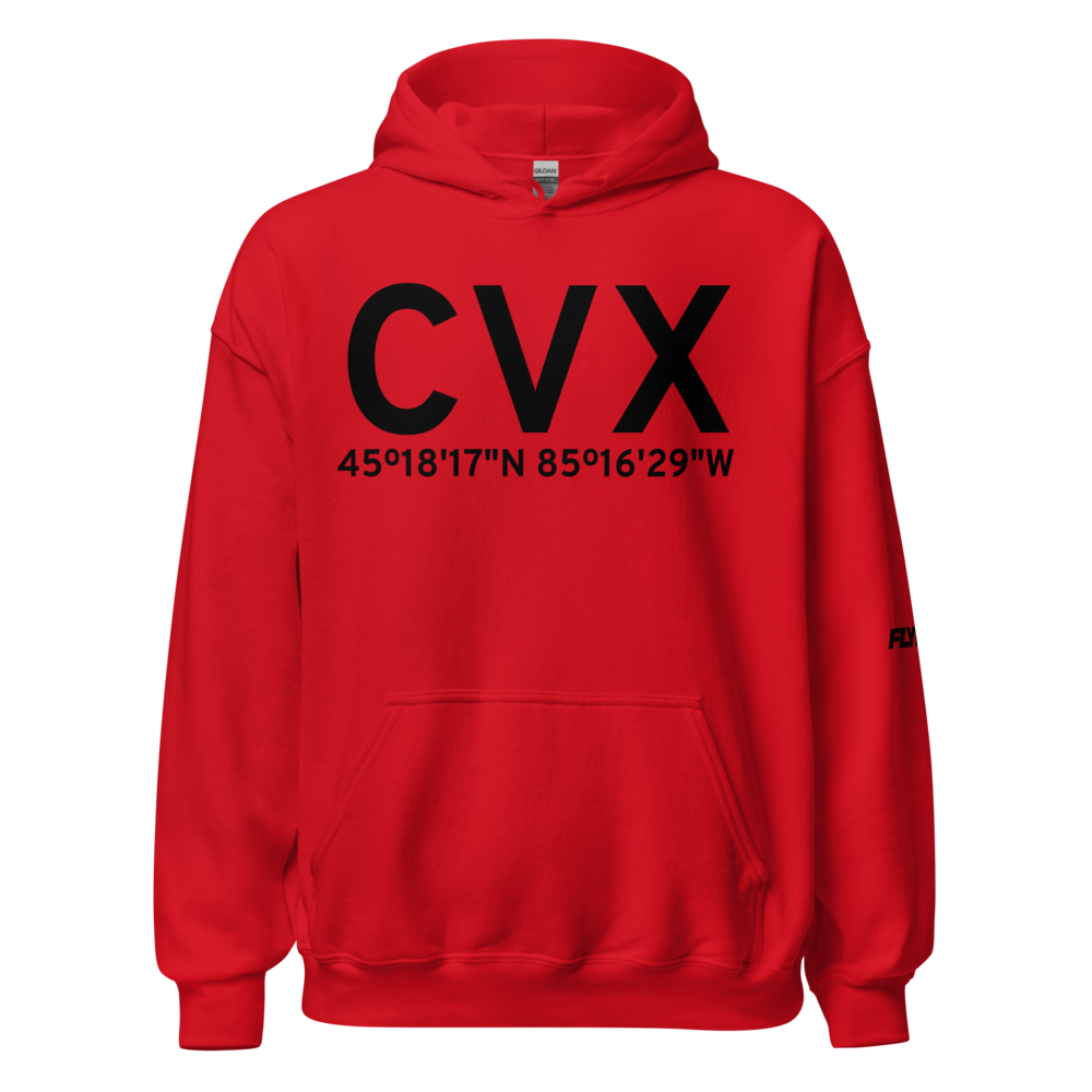 Charlevoix (KCVX) Airport Hoodie Sweatshirt 