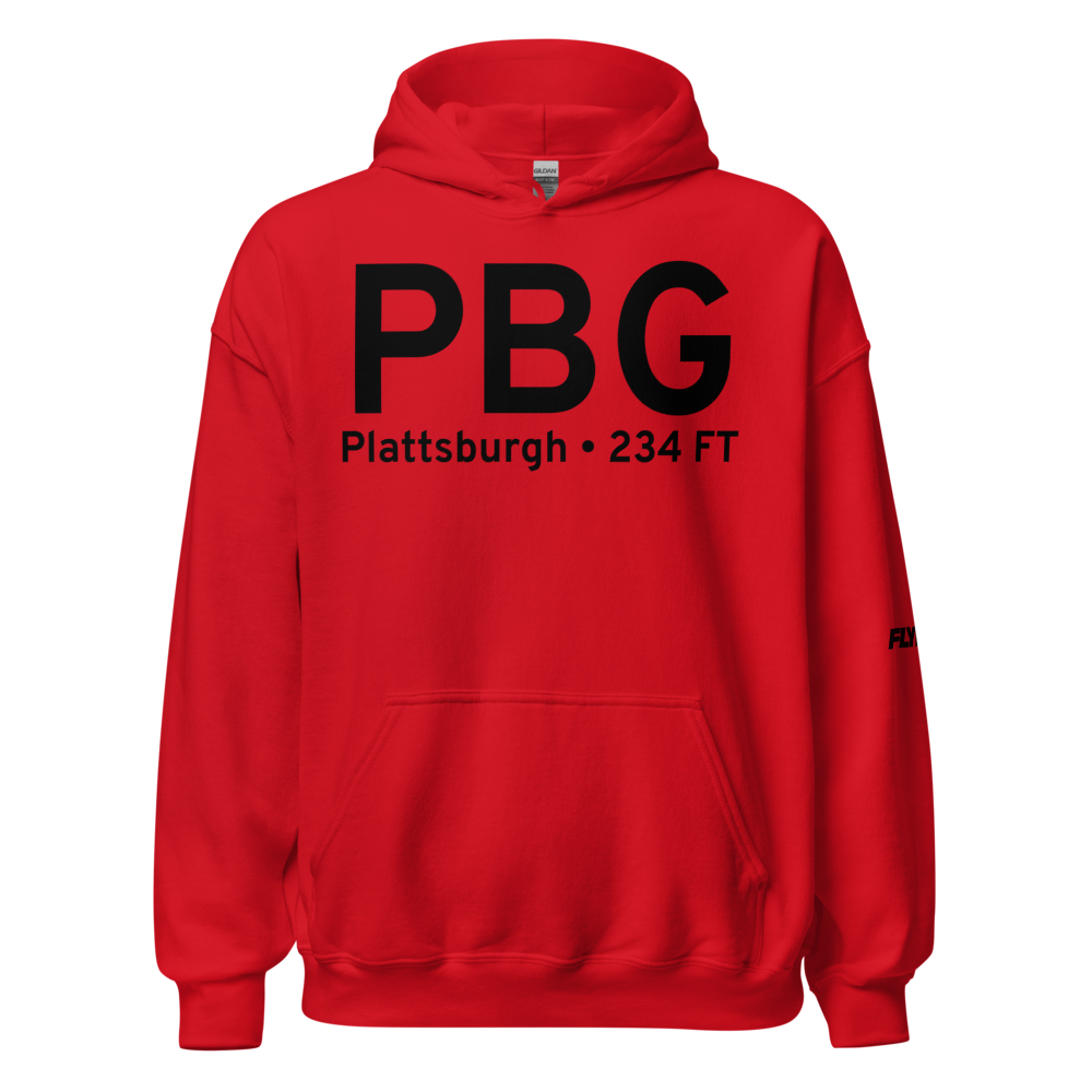 Plattsburgh (KPBG) Airport Hoodie Sweatshirt 