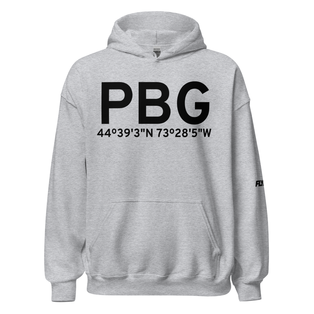 Plattsburgh (KPBG) Airport Hoodie Sweatshirt 
