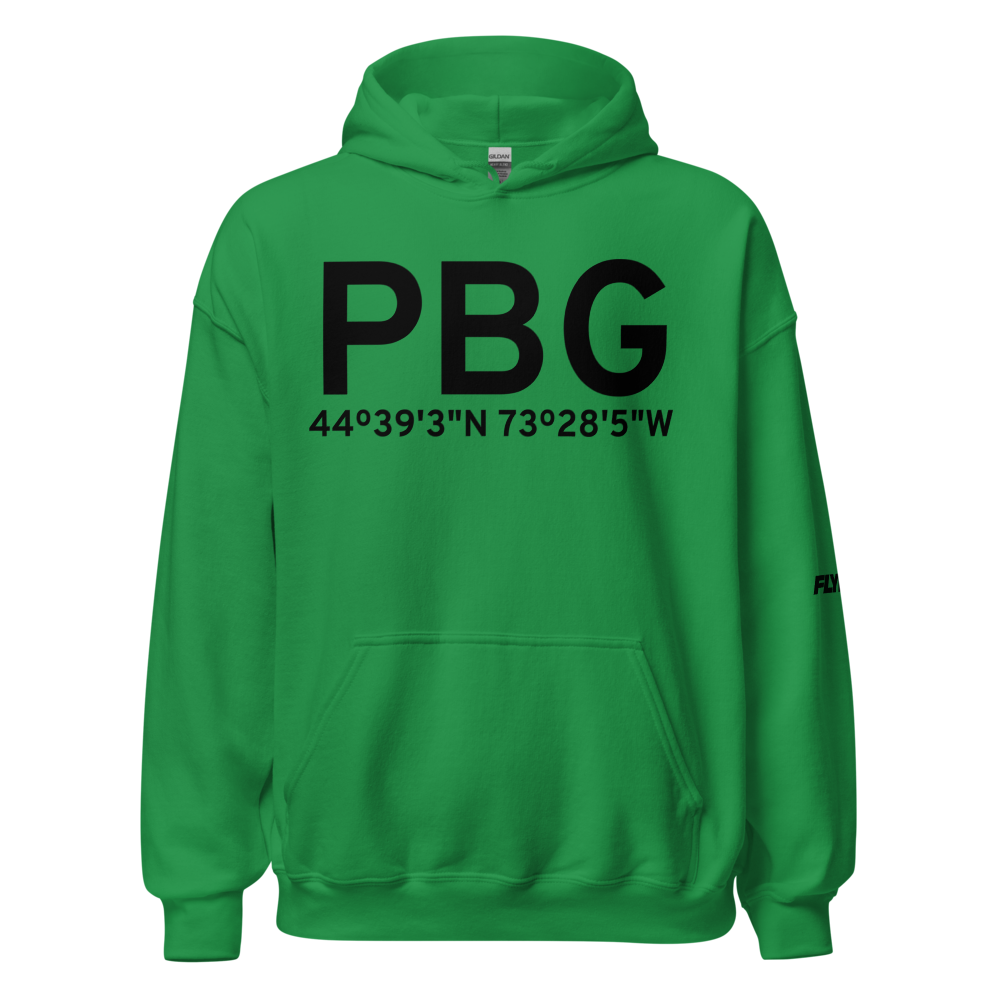 Plattsburgh (KPBG) Airport Hoodie Sweatshirt 