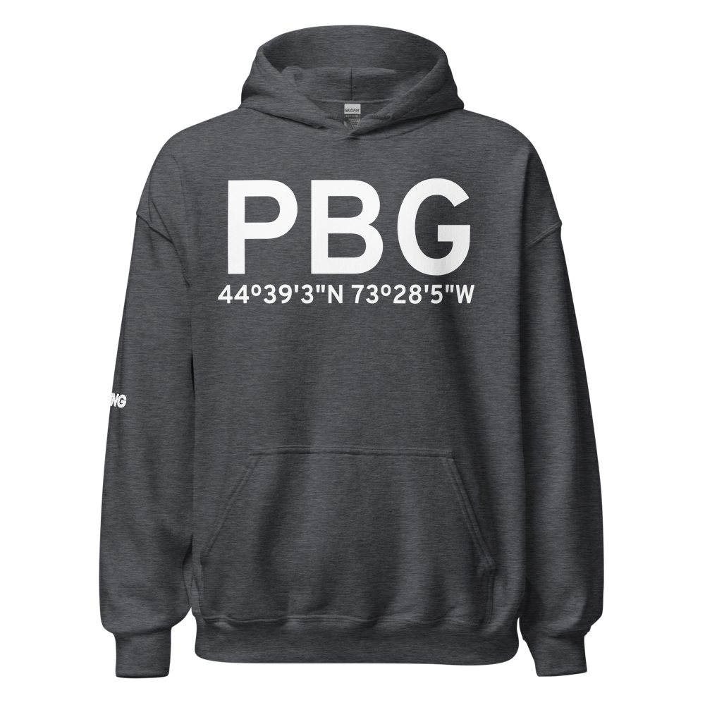 Plattsburgh (KPBG) Airport Hoodie Sweatshirt 