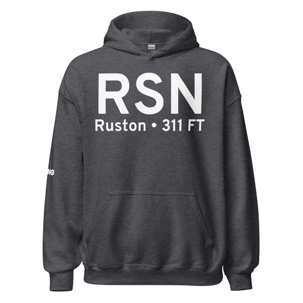 Ruston (KRSN) Airport Hoodie Sweatshirt 