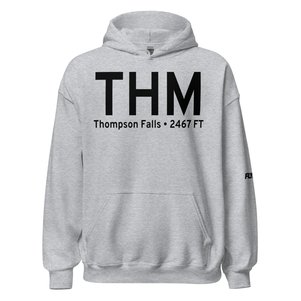 Thompson Falls (KTHM) Airport Hoodie Sweatshirt 