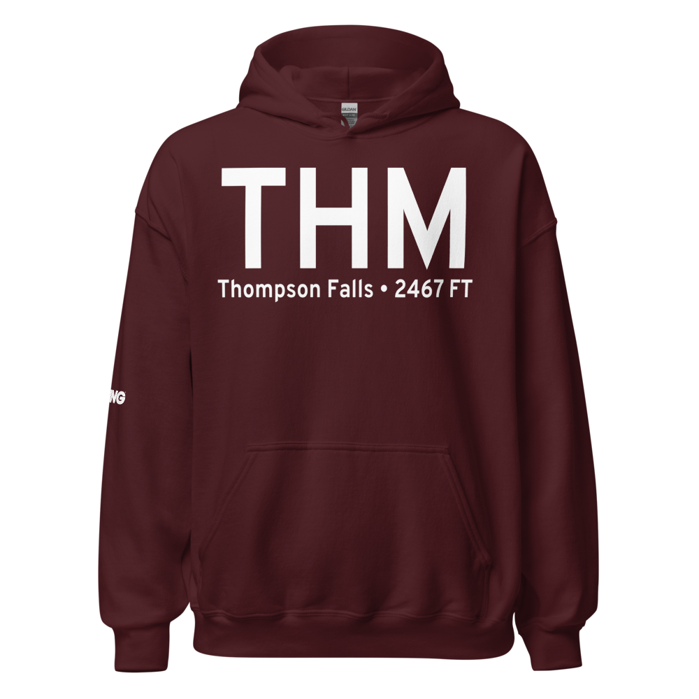 Thompson Falls (KTHM) Airport Hoodie Sweatshirt 