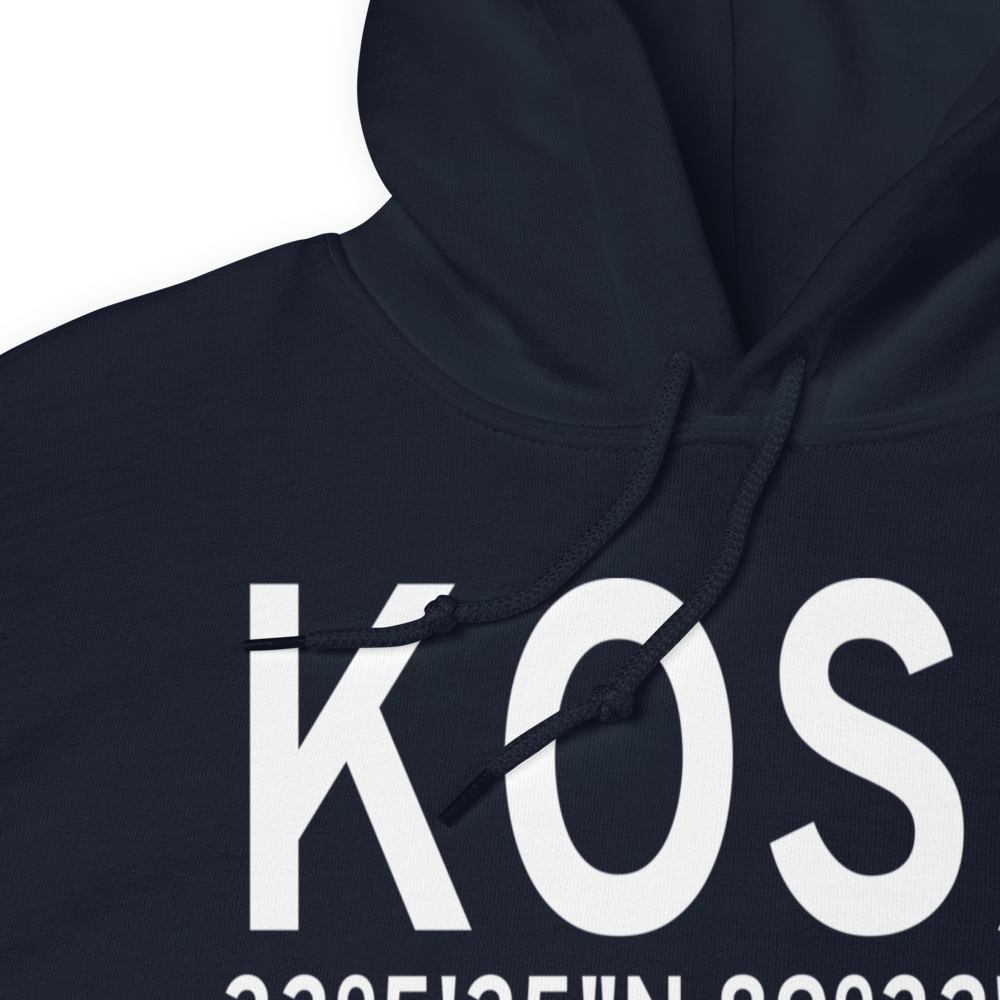 Kosciusko Attala County Airport (KOSX) ICAO Hoodie Sweatshirt 