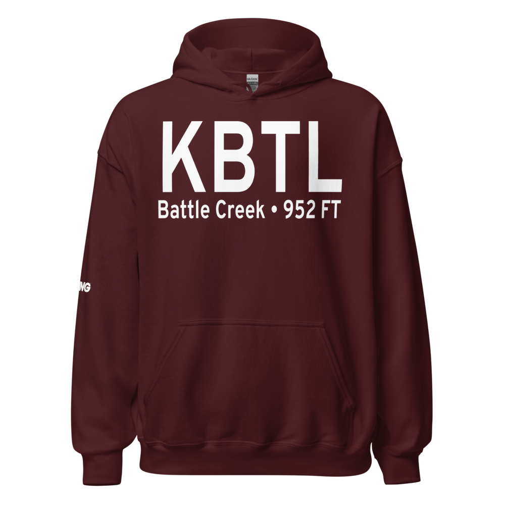 W K Kellogg Airport (KBTL) ICAO Hoodie Sweatshirt 