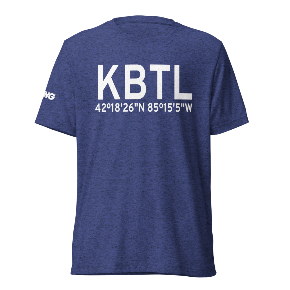 W K Kellogg Airport (KBTL) ICAO Tri-blend T-Shirt 