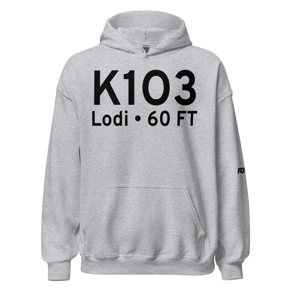 Lodi Airport (K1O3) ICAO Hoodie Sweatshirt 