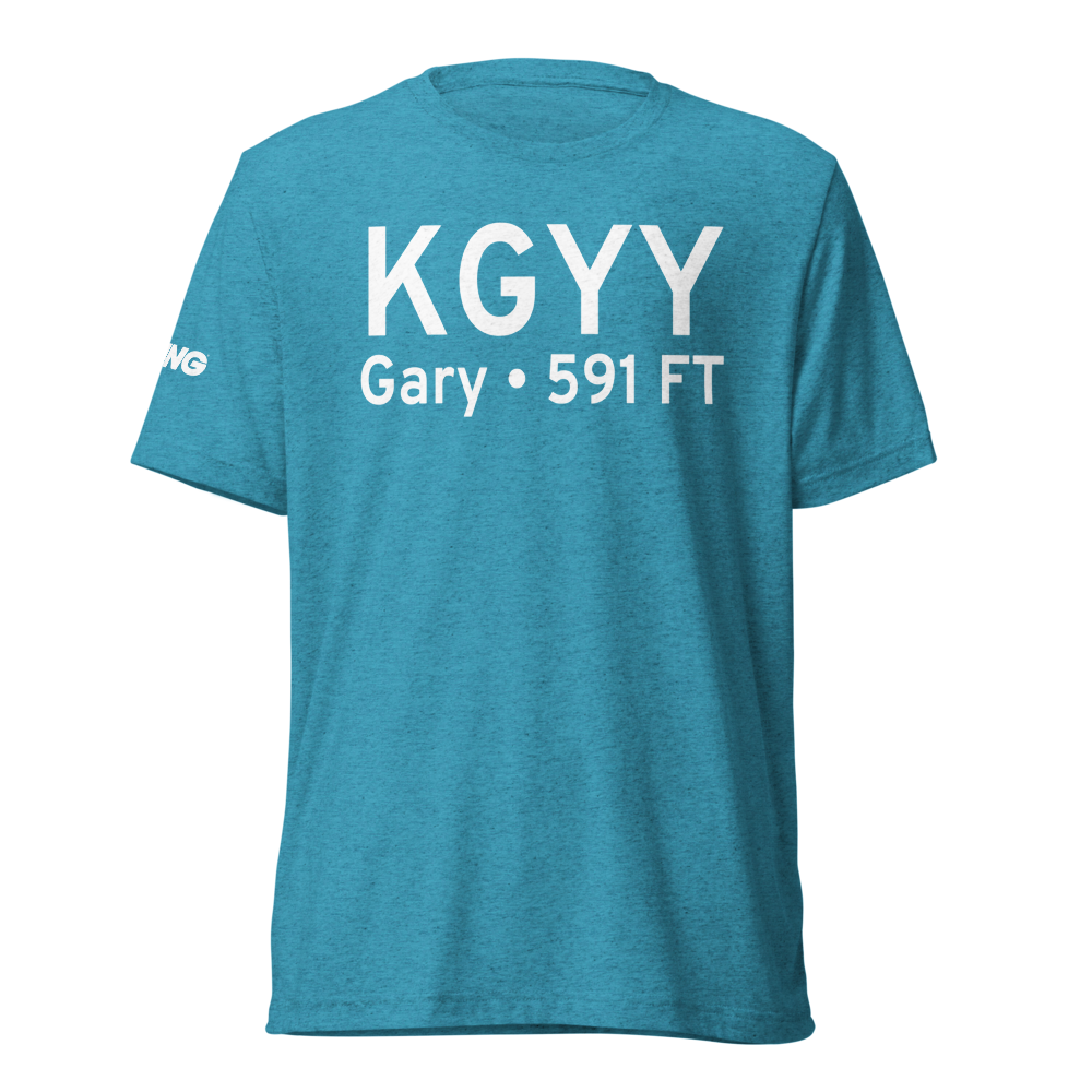 Gary Chicago International Airport (KGYY) ICAO Tri-blend T-Shirt 