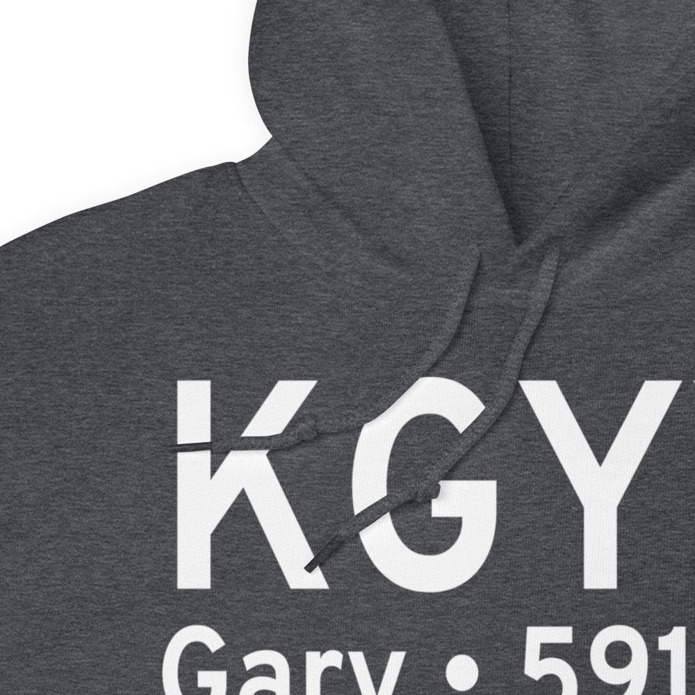 Gary Chicago International Airport (KGYY) ICAO Hoodie Sweatshirt 