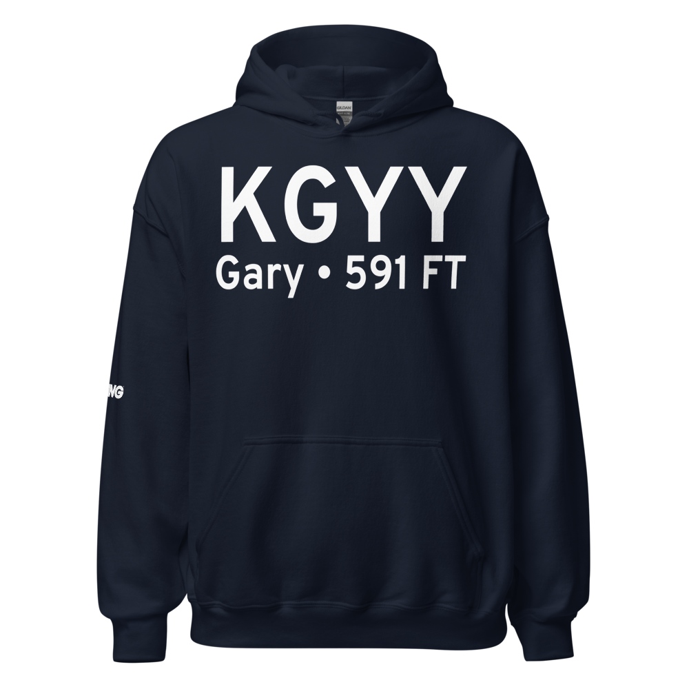 Gary Chicago International Airport (KGYY) ICAO Hoodie Sweatshirt 
