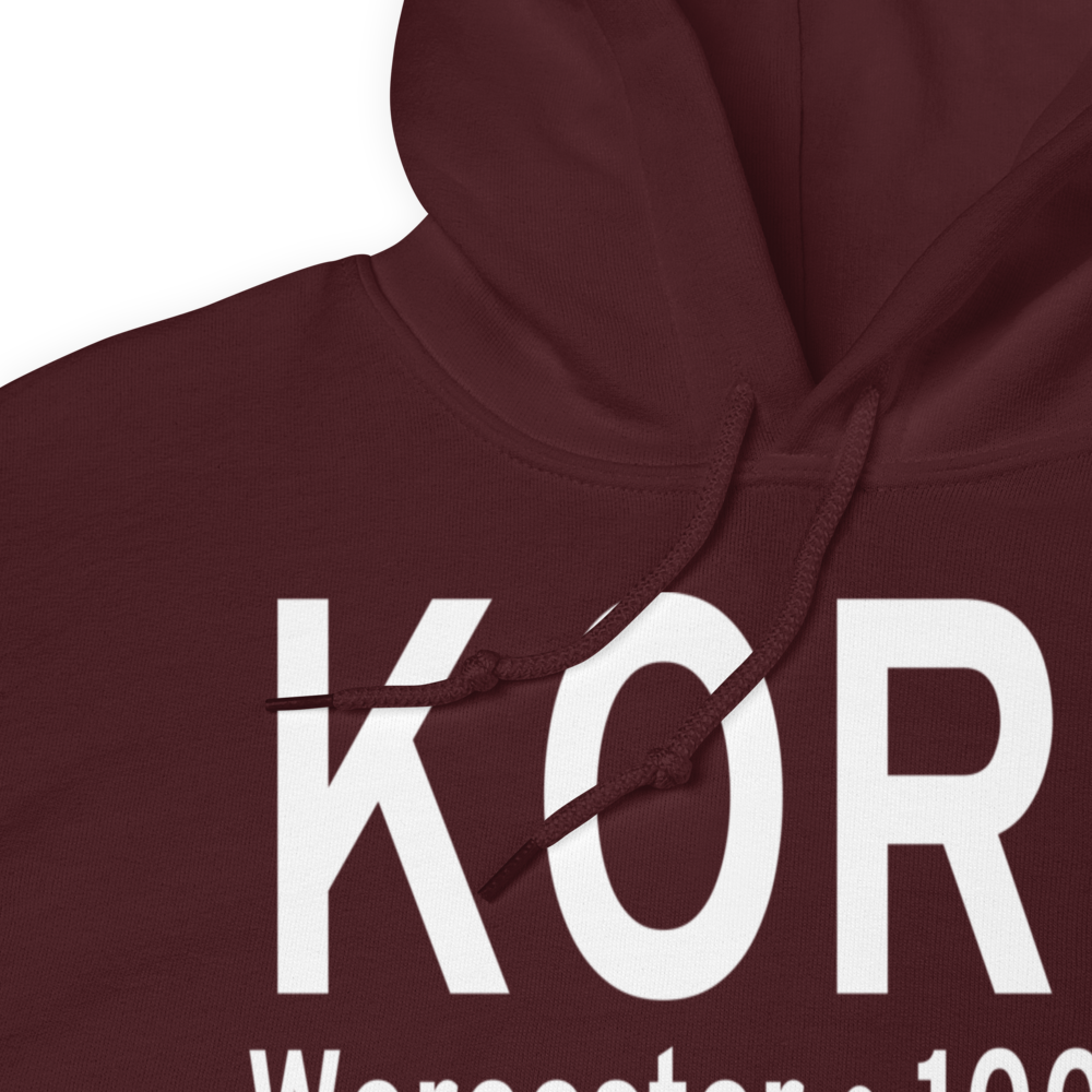 Worcester Regional Airport (KORH) ICAO Hoodie Sweatshirt 