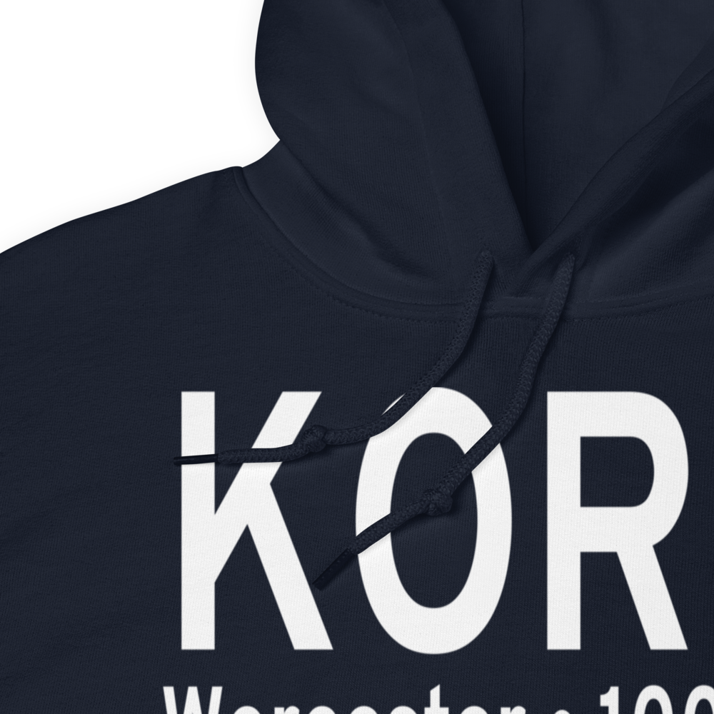 Worcester Regional Airport (KORH) ICAO Hoodie Sweatshirt 