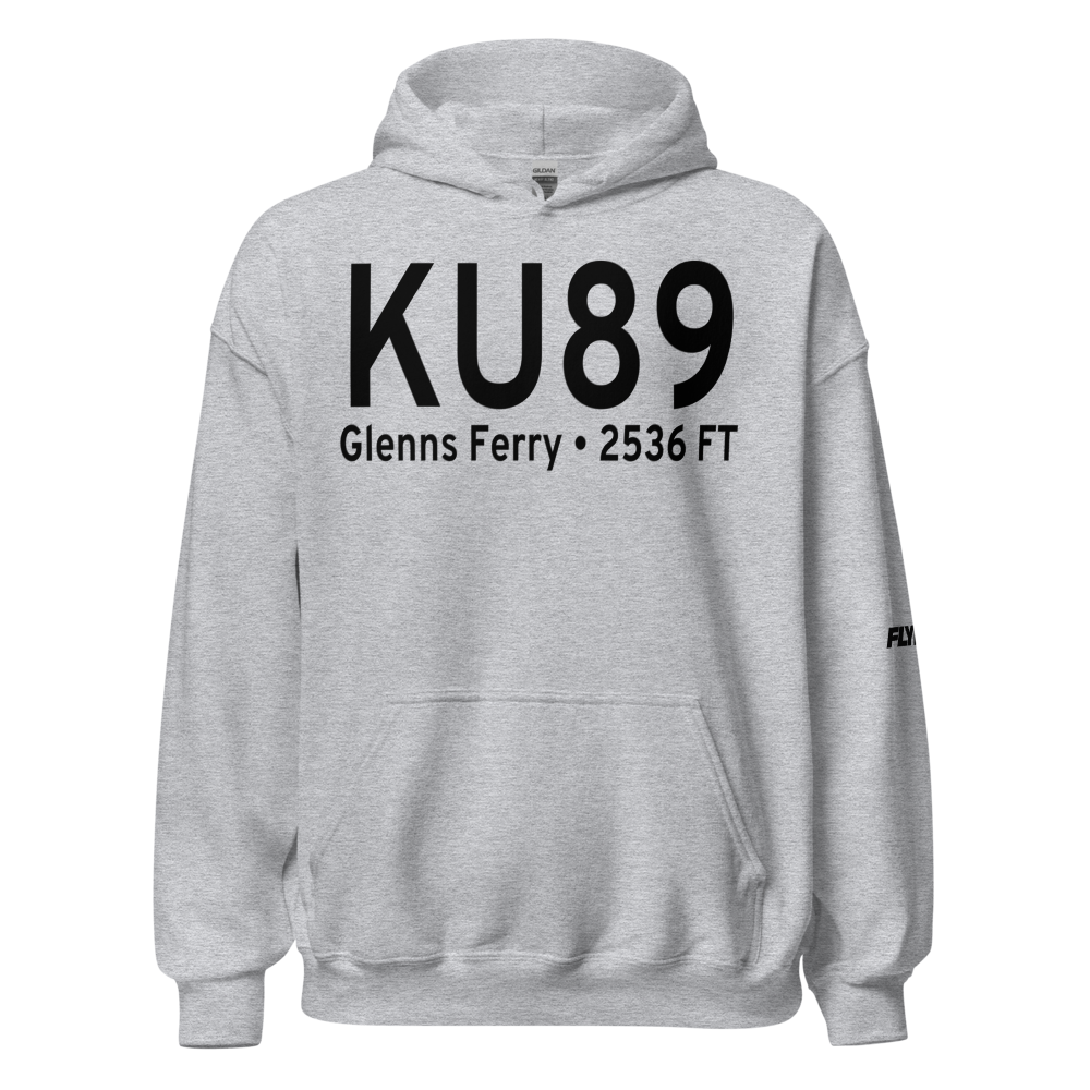 Glenns Ferry Municipal Airport (KU89) ICAO Hoodie Sweatshirt 