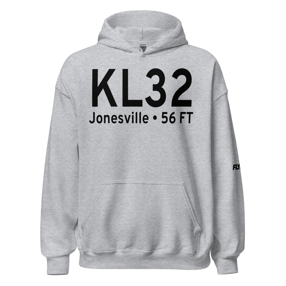 Jonesville Airport (KL32) ICAO Hoodie Sweatshirt 