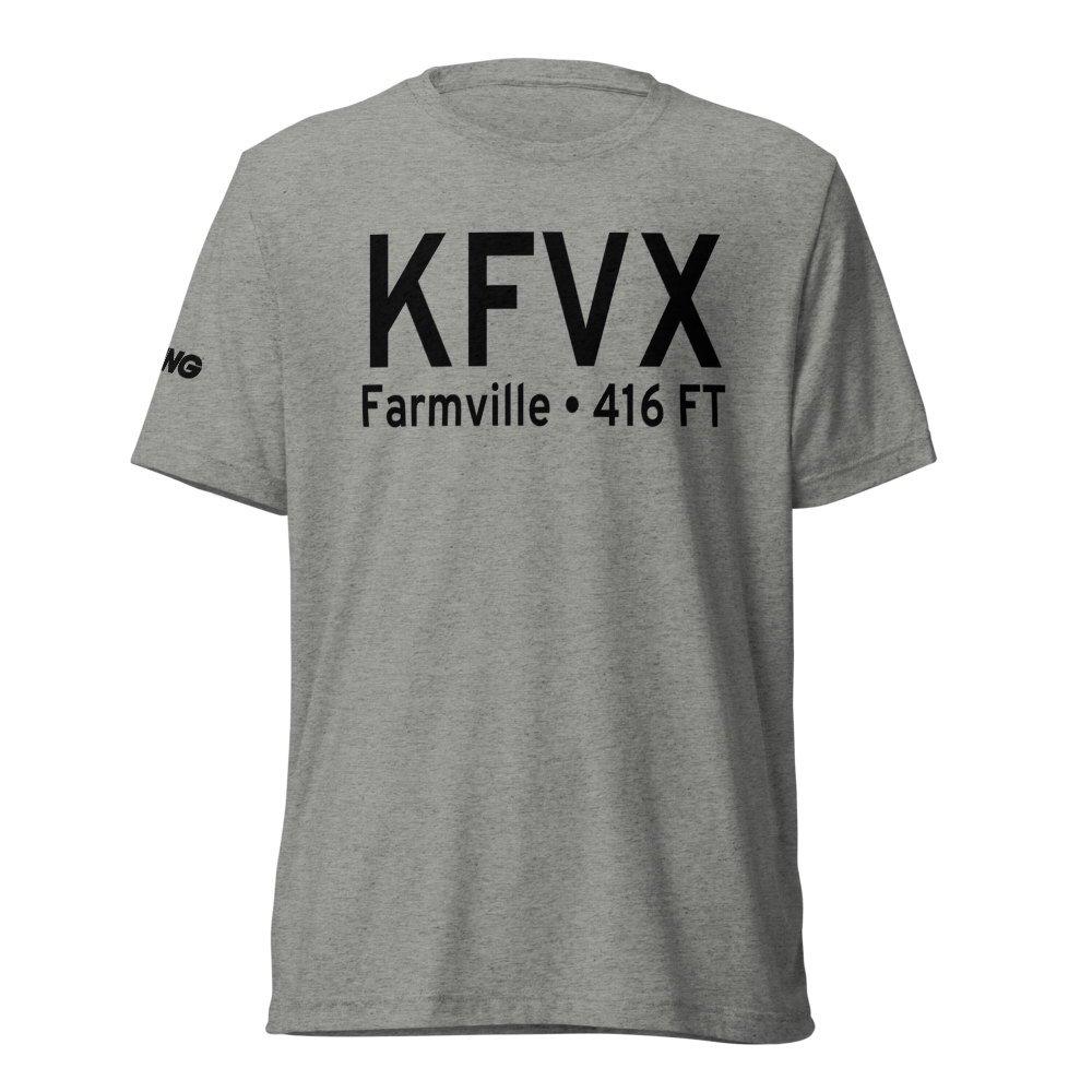 Farmville Regional Airport (KFVX) ICAO Tri-blend T-Shirt 