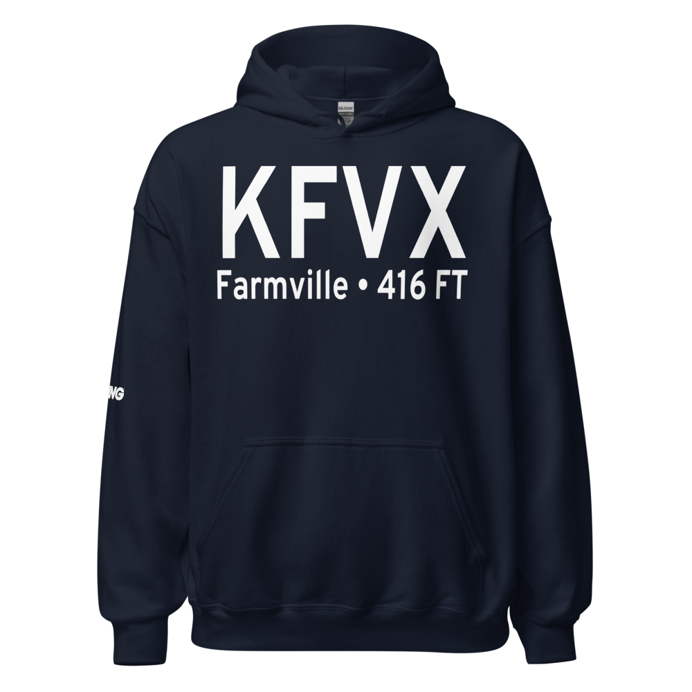 Farmville Regional Airport (KFVX) ICAO Hoodie Sweatshirt 