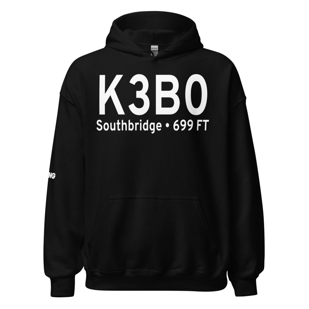 Southbridge Municipal Airport (K3B0) ICAO Hoodie Sweatshirt 