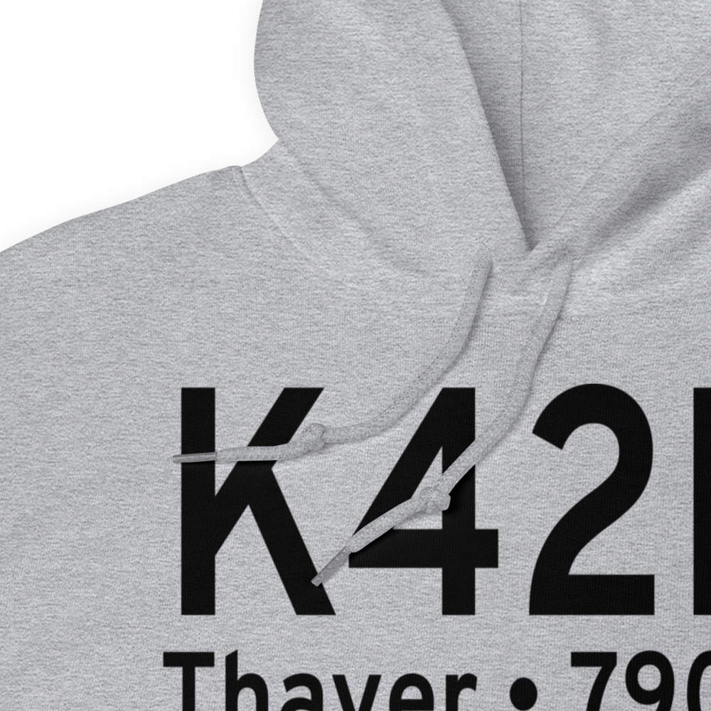 Thayer Memorial Airport (K42M) ICAO Hoodie Sweatshirt 