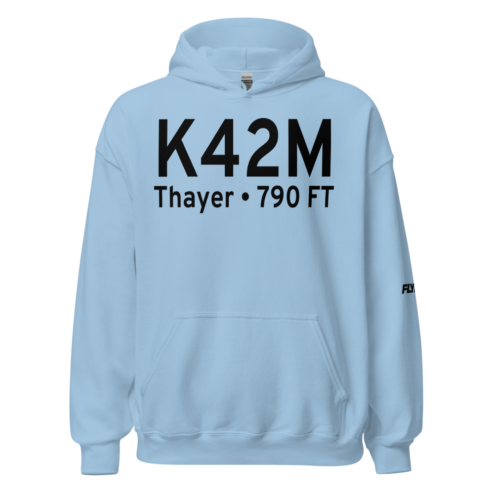 Thayer Memorial Airport (K42M) ICAO Hoodie Sweatshirt 