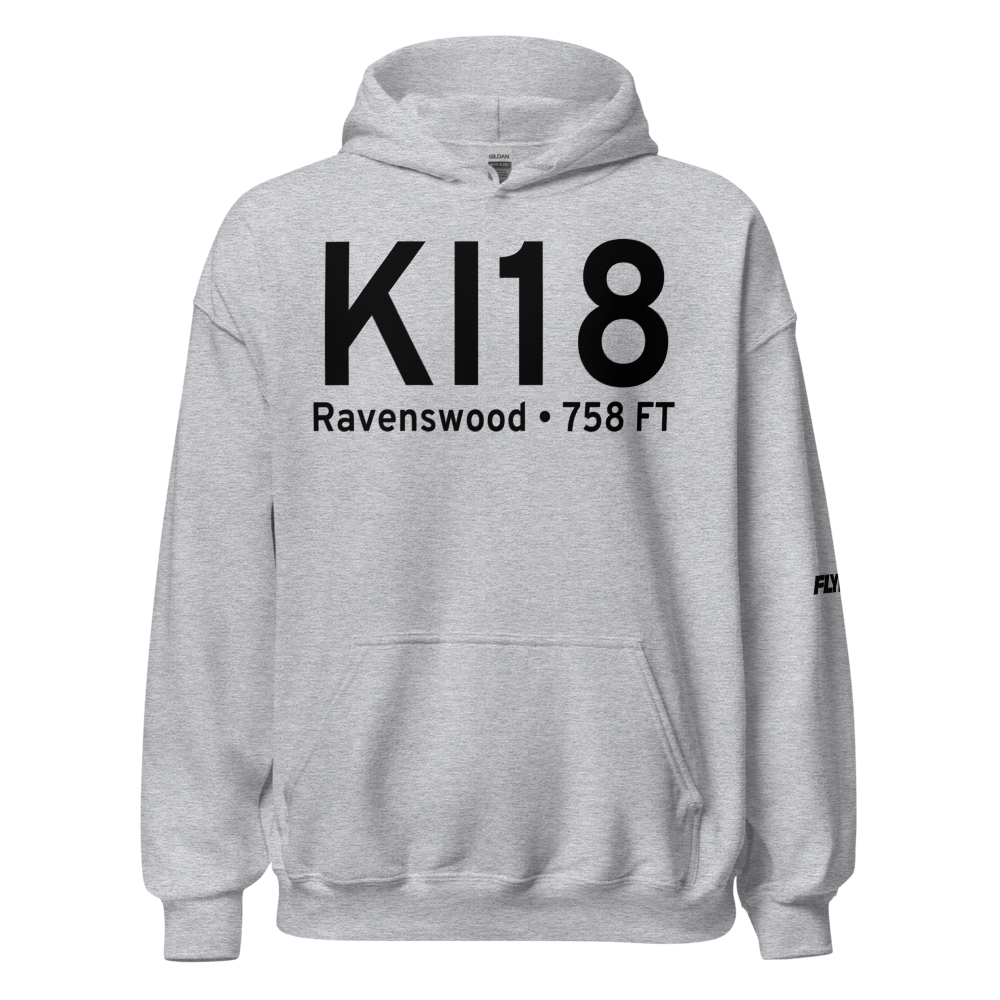 Jackson County Airport (KI18) ICAO Hoodie Sweatshirt 