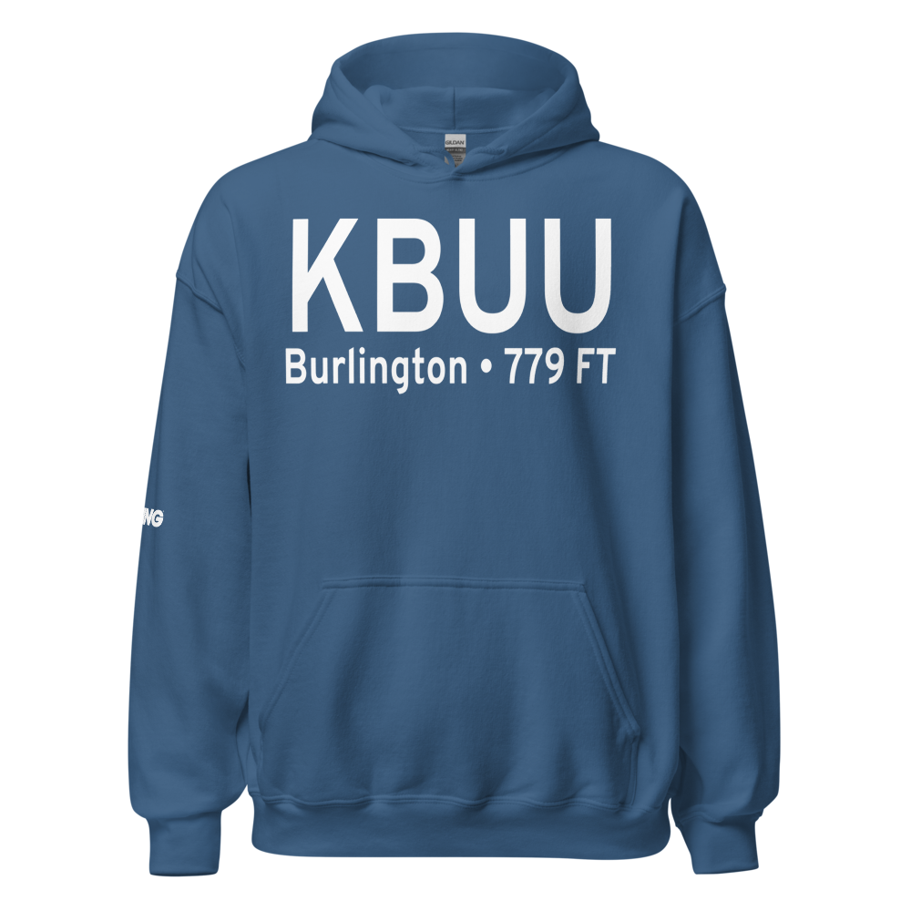 Burlington Municipal Airport (KBUU) ICAO Hoodie Sweatshirt 