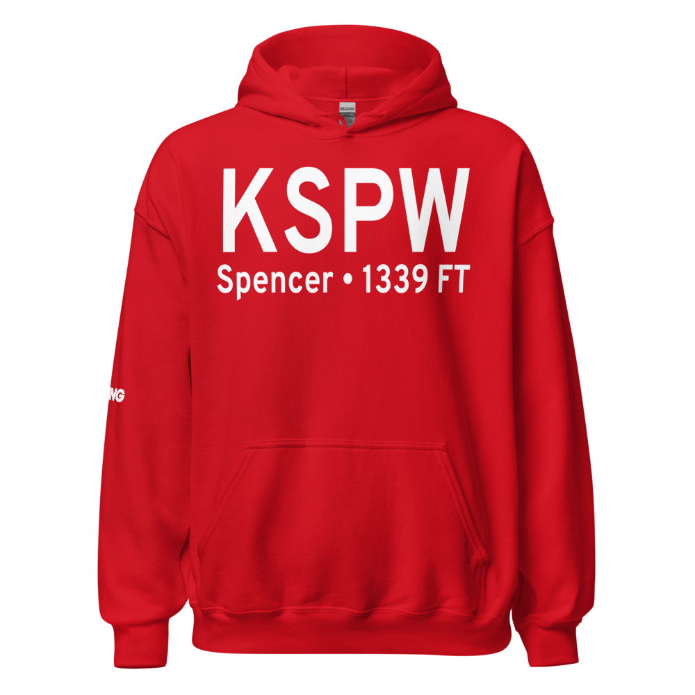 Spencer Municipal Airport (KSPW) ICAO Hoodie Sweatshirt 