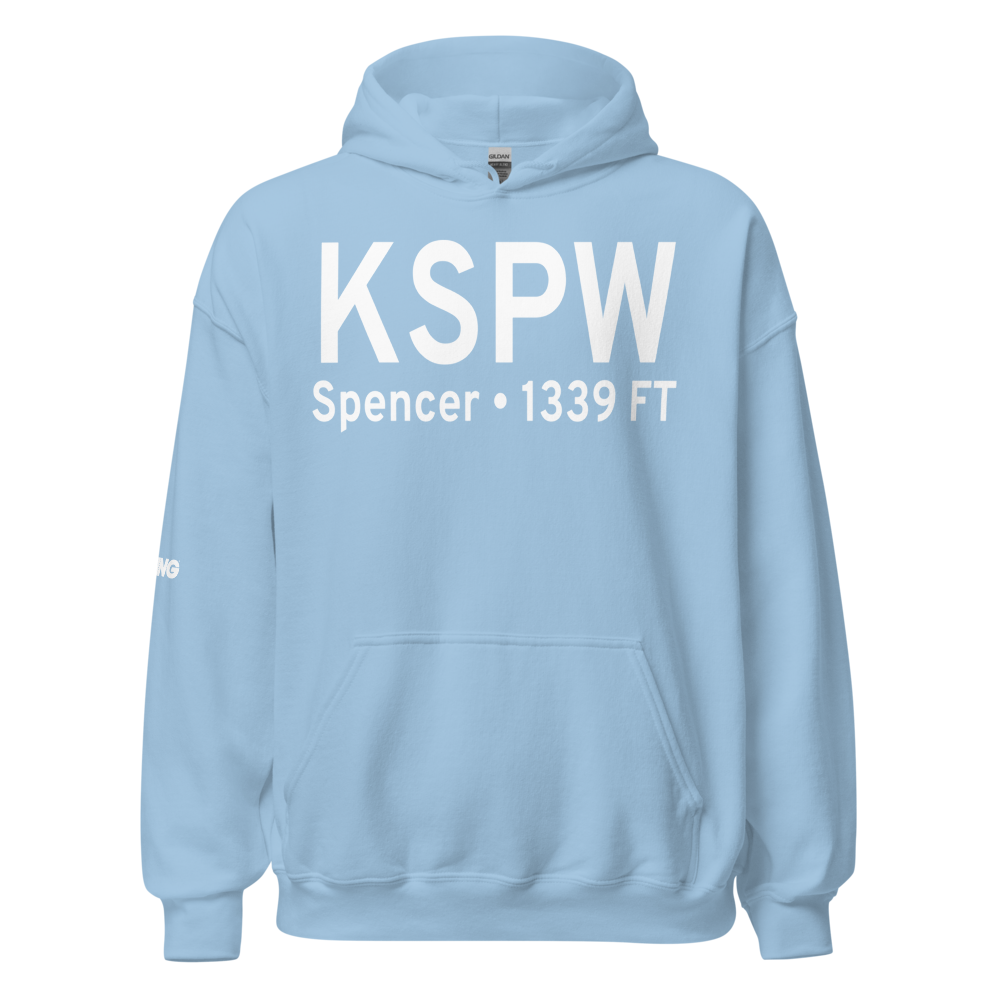 Spencer Municipal Airport (KSPW) ICAO Hoodie Sweatshirt 