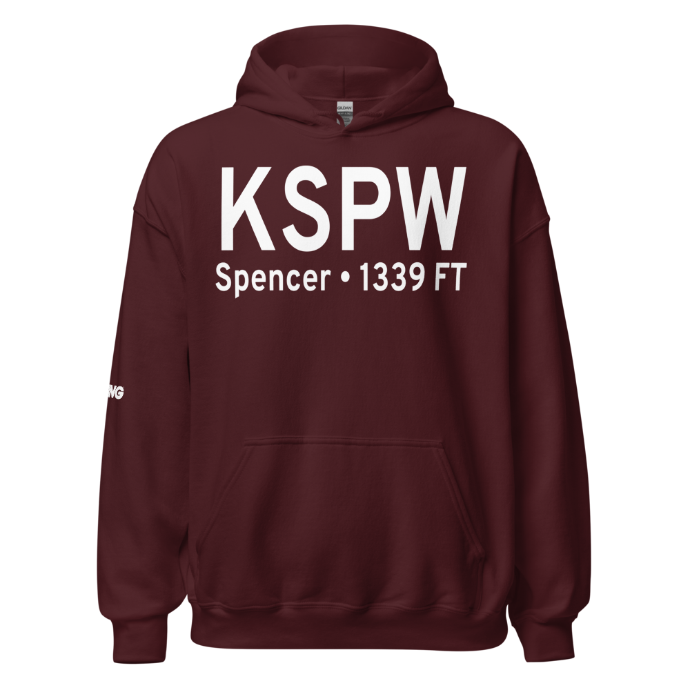 Spencer Municipal Airport (KSPW) ICAO Hoodie Sweatshirt 