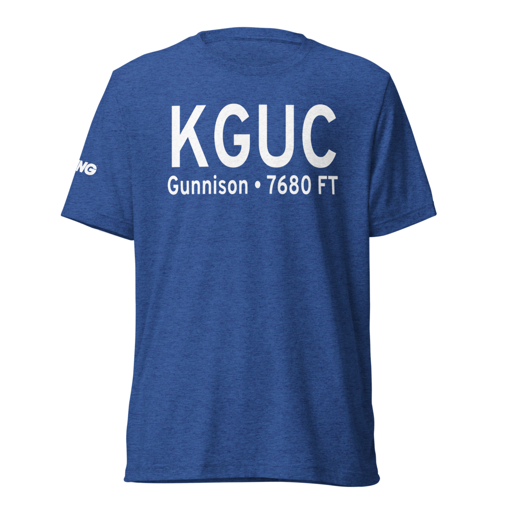 Gunnison Crested Butte Regional Airport (KGUC) ICAO Tri-blend T-Shirt 