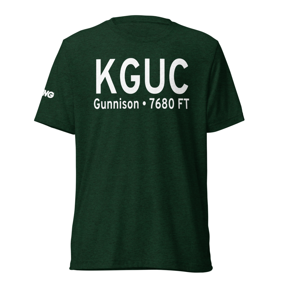 Gunnison Crested Butte Regional Airport (KGUC) ICAO Tri-blend T-Shirt 