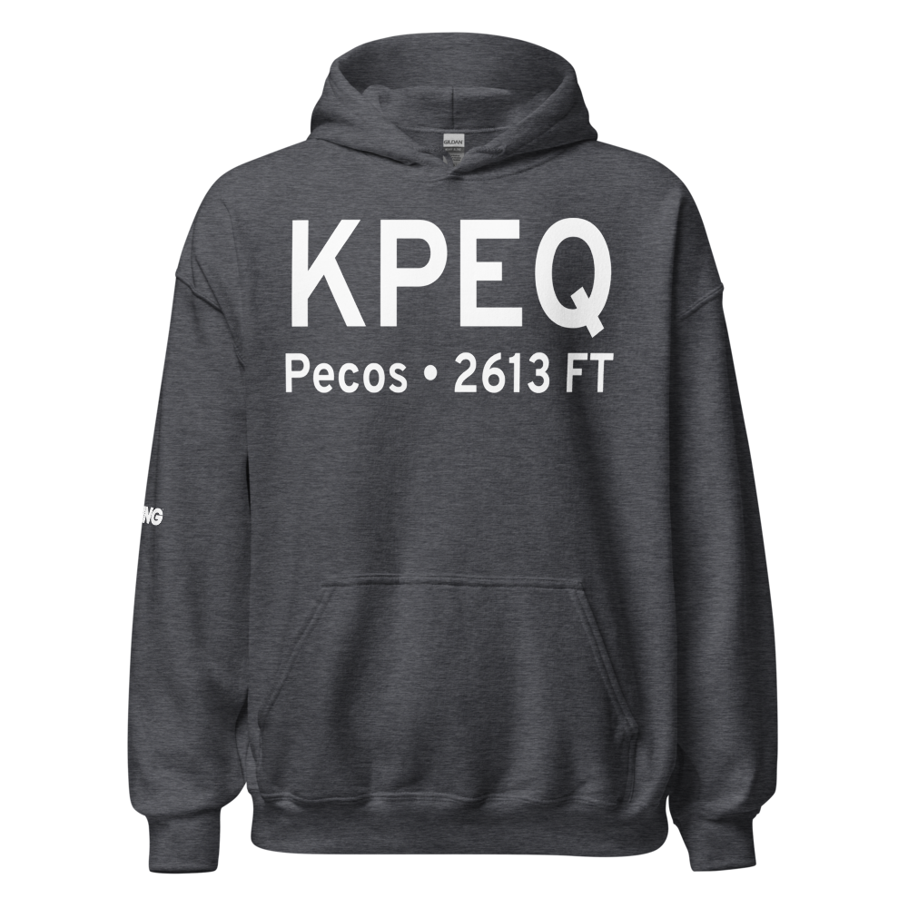 Pecos Municipal Airport (KPEQ) ICAO Hoodie Sweatshirt 