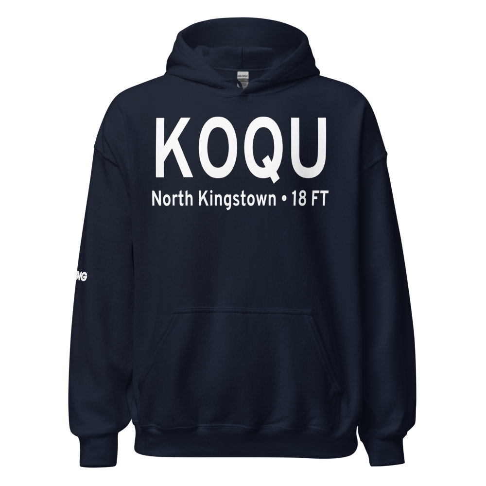 Quonset State Airport (KOQU) ICAO Hoodie Sweatshirt 