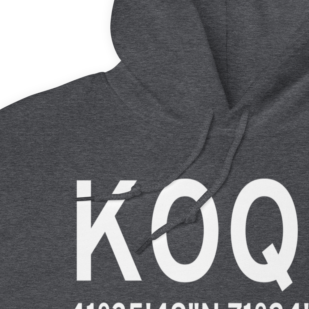 Quonset State Airport (KOQU) ICAO Hoodie Sweatshirt 
