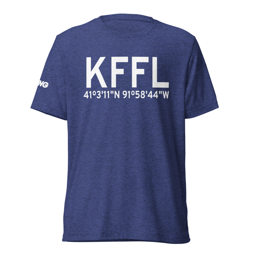 Fairfield Municipal Airport (KFFL) ICAO Tri-blend T-Shirt 