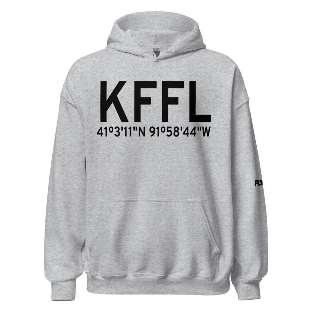 Fairfield Municipal Airport (KFFL) ICAO Hoodie Sweatshirt 