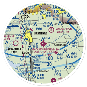 Eagles Ridge Airport (MS9) VFR Sectional Sticker (20 mile)