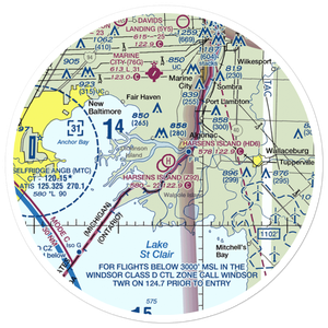 Harsens Island Airport (Z92) VFR Sectional Sticker (30 mile)