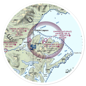 Chignik Bay Seaplane Base (Z78) VFR Sectional Sticker (30 mile)